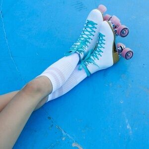 Impala Sidewalk Quad Roller Skates White Pink Aqua Women’s US 6